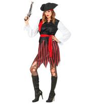 „KARIBŲ PIRATAS“ (marškinėliai su liemene, sijonu, diržu, galvos juosta, skrybėle)