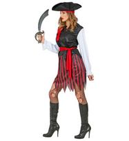 „KARIBŲ PIRATAS“ (marškinėliai su liemene, sijonu, diržu, galvos juosta, skrybėle)