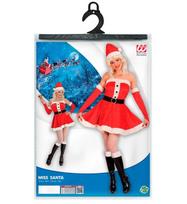 „MISS SANTA“ aksomas ir pliušas (suknelė, diržas, pirštinės, kepurė)