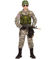 Karnavalinis kostiumas, Navy Seals, Widmann, 6 dalys su paltu, liemene, kelnėmis, diržu, rankine ir šalmu