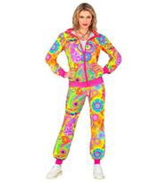 „NEON GROOVY LOVE HIPPIE PARTY FASHION SPORTINIS KOSTIUMAS“ (striukė, kelnės)