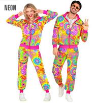 „NEON GROOVY LOVE HIPPIE PARTY FASHION SPORTINIS KOSTIUMAS“ (striukė, kelnės)