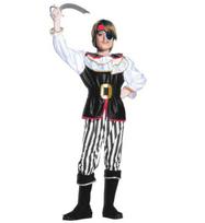 „PIRATAS“ (paltas su žabo, kelnės, diržas, batų užvalkalai, galvos juosta, akių raištis)