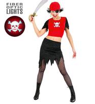 „PIRATAS“ (viršutinė dalis su šviečiančia kaukole, sijonu, bandana, akių raiščiu)