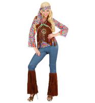„PSICHEDELIC HIPPIE WOMAN“ (marškinėliai su liemene, kelnėmis, galvos juosta, vėriniu)