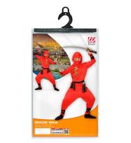 „RAUDONOJO DRAKONO NINJA“ (paltas su gobtuvu, kelnės, diržas, veido kaukė, rankų ir kojų raiščiai)