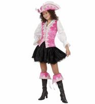 „REGAL PIRATE“ aksomas - rožinis (marškiniai su liemene, sijonu, batų rankogaliais, kepure)