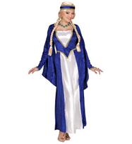 „RENASSANCE QUEEN“ aksomas – mėlynas – (suknelė, galvos apdangalas)
