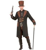 Karnavalinis kostiumas, Steampunk vyras, Widmann, 2 dalys su paltu su liemene ir skrybėle