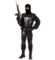 „SWAT OFFICER“ (kombinezonas, neperšaunama liemenė, diržas su dėklu ir rankine, kelių apsaugos, alkūnių apsaugos, kaukė)