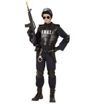 „SWAT OFFICER“ (kombinezonas, neperšaunama liemenė, diržas su dėklu ir rankine, kelių apsaugos, alkūnių apsaugos, kaukė)