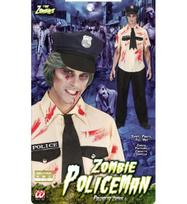 „ZOMBIS POLICININKAS“ (krauju suteptas marškinėliai, kelnės, suplyšęs kaklaraištis, kepurė)