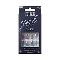Dirbtiniai nagai KISS Gel Fantasy Allure Change Chance trumpi ovalūs 3D sidabriniai