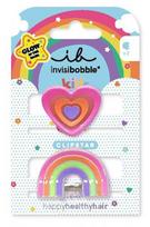Plaukų segtukai Invisibobble Clipstar Glow Kids Happy Heart šviečiantys tamsoje, švelnaus fiksavimo
