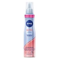 Plaukų putos Nivea Ultra Strong 150 ml, visų tipų plaukams, itin stiprios fiksacijos, su apsauga nuo karščio