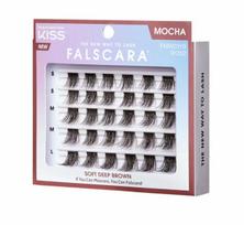 Dirbtinės blakstienos KISS Falscara Multi Wisps Mocha rudos DIY blakstienų priauginimo kuokšteliai