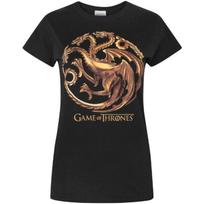 Sostų žaidynės Metalinis Targaryenų drakonas Moteriški marškinėliai (M) S juoda