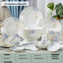 Jingdezhen Pasakų kaulinio porceliano 28 dalių indų rinkinys