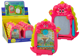 2in1 kišeninė piešimo ir žaidimų lenta Pink Dinosaur