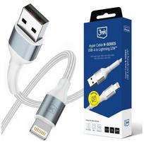 3MK Hyper Cable N-SERIES USB-A to Lightning Cable, 1m, QC 3.0, 5V/2.4A, 12W, White
