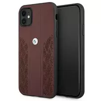 BMW Original Case Leather Curve Perforate Hardcase BMHCN61RSPPK for iPhone 11|Xr Red