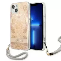 GUESS GUHCP13SHFLSD iPhone 13 mini 5.4" gold | gold hardcase Flower Strap