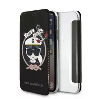 Karl Lagerfeld KLFLBKPXKSB iPhone X|Xs black Signature Glitter bookcase