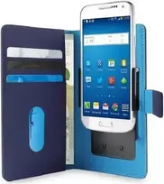 PURO Smart Wallet XL universal case blue | blue 5.1" with photo holder and pockets for cards and money UNIWALLET3BLUEXL