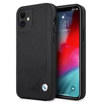 BMW IPhone 12 mini 5.4" black Leather Deboss hard case