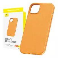Baseus Phone Case for iPhone 15 Faux Leather Series (Orange)