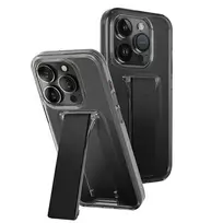 uniq heldro Mount iPhone 15 Pro 6.1" Case with Stand, smoky | vapor smoke