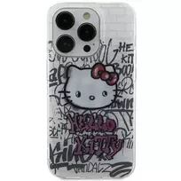 Hello Kitty HKHCP15SHDGPHT iPhone 15 6.1" white hardcase with IML Kitty On Bricks Graffiti design