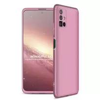 GKK 360 Protection Case, Front and Back Case, Full Body Cover for Samsung Galaxy M51, pink
