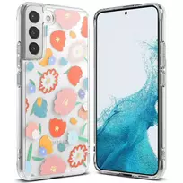 Ringke Fusion Design Armored Case Cover with Gel Frame for Samsung Galaxy S22+ (S22 Plus), Transparent (Floral) (F593R31)