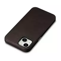 iCarer Oil Wax Premium Leather Case for iPhone 14 Plus, Magnetic Leather Case with MagSafe, Brown (WMI14220703-BN)