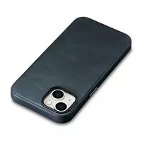 iCarer Oil Wax Premium Leather Case for iPhone 14 Plus, Magnetic Leather Case with MagSafe, Dark Blue (WMI14220703-BU)