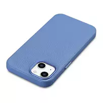 iCarer Litchi Premium Leather iPhone 14 Case, Magnetic Leather Case with MagSafe, Light Blue (WMI14220709-LB)
