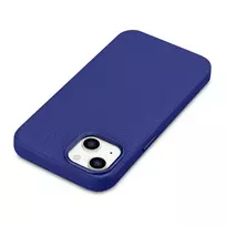 iCarer Litchi Premium Leather Case for iPhone 14 Plus, Magnetic Leather Case with MagSafe, Dark Blue (WMI14220711-DB)