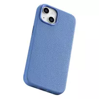 iCarer Litchi Premium Leather Case for iPhone 14 Plus, Magnetic Leather Case with MagSafe, Light Blue (WMI14220711-LB)