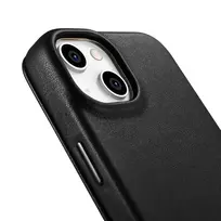 iCarer CE Premium Leather Folio Case for iPhone 14 Plus, Magnetic Flip Leather Folio Case, MagSafe, black (WMI14220715-BK)