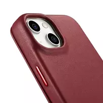 iCarer CE Premium Leather Folio Case for iPhone 14 Plus, Magnetic Flip Leather Folio Case with MagSafe, Red (WMI14220715-RD)