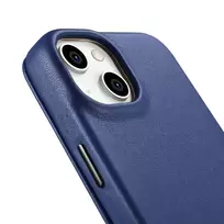 iCarer CE Premium Leather Folio Case for iPhone 14 Plus, Magnetic Flip Leather Folio Case with MagSafe, Blue (WMI14220715-BU)