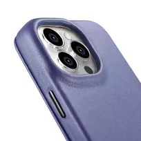 iCarer CE Premium Leather Folio Case for iPhone 14 Pro Max, Magnetic Flip Leather Folio Case with MagSafe, Light Purple (WMI14220716-LP)