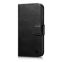 iCarer Oil Wax Wallet Case 2-in-1 Cover for iPhone 14 Plus, Anti-RFID Leather Flip Case, Black (WMI14220723-BK)