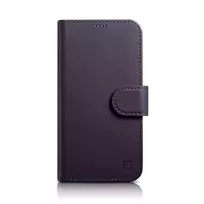iCarer 2-in-1 Wallet Case Cover for iPhone 14 Pro, Anti-RFID Leather Flip Case, Dark Purple (WMI14220726-DP)