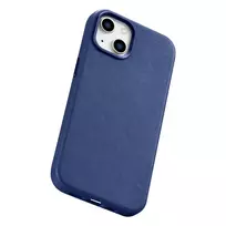 iCarer Case Leather cover for iPhone 14 Plus, genuine leather case, blue (MagSafe compatible)