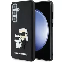 Karl Lagerfeld Original Pouch Hardcase 3D Rubber Karl  AND  Choupette KLHCS24M3DRKCNK for Samsung Galaxy S24 Plus, black