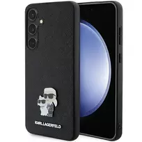 Karl Lagerfeld Original Pouch Hardcase Saffiano Karl  AND  Choupette Metal Pin KLHCS24SPSAKCMPK for Samsung Galaxy S24 black