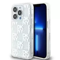 DKNY DKHCP15LLCPEPT iPhone 15 Pro 6.1" white | white hardcase Liquid Glitter Multilogo