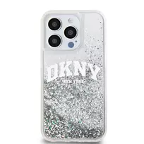DKNY Liquid Glitter Arch Logo Case for iPhone 14 Pro, Transparent